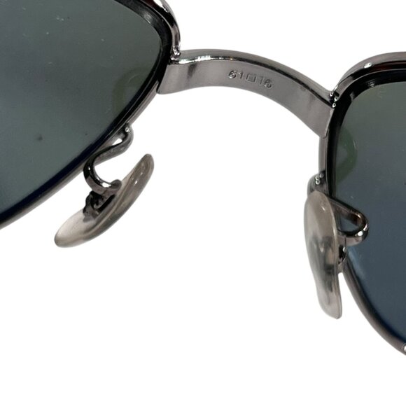 Vtg Ray Ban RB3189 Leather II 004/9A Polarized Sunglasses Metal Wrap Italy Black - Picture 11 of 13